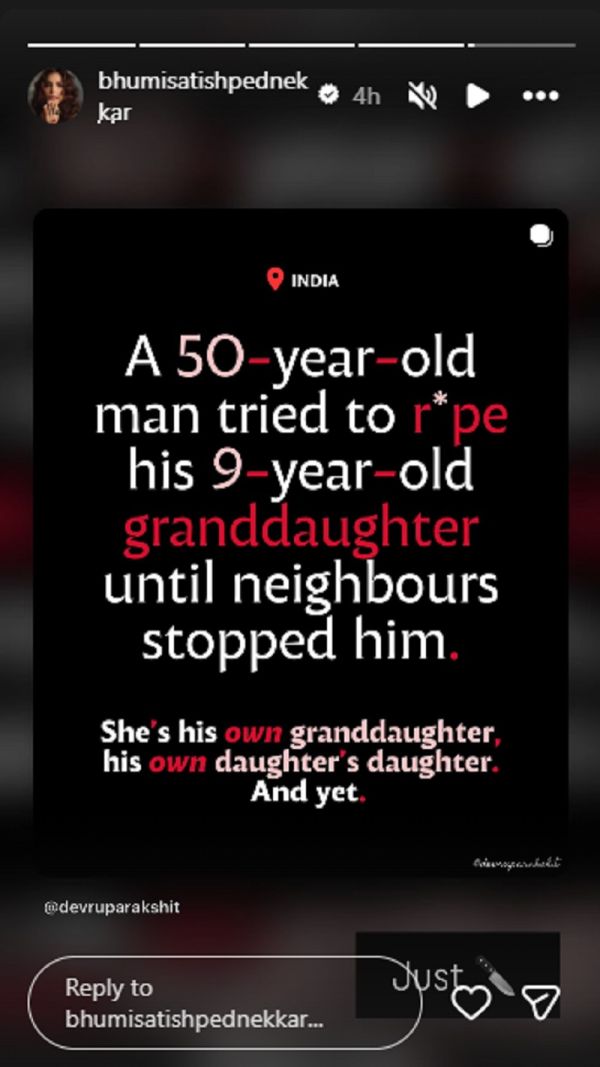 Bhumi Pednekar instagram story Bhumi Pednekar instagram story