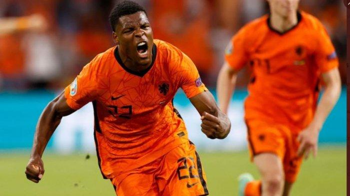 Denzel Dumfries mencetak gol kemenangan Timnas Belanda atas Ukraina di pertama Grup C EURO 2020, Minggu (13/6/2021) waktu setempat atau Senin pukul 02.00 WIB