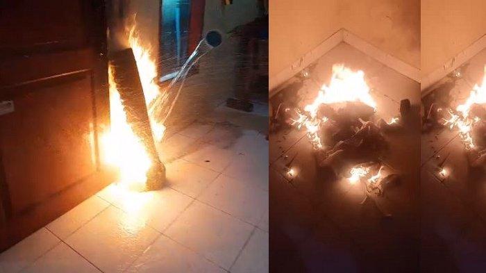 TEROR API: Teror api membakar barang-barang di dalam rumah warga Seyegan, Sleman.  