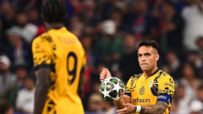 KALAH DI FINAL - Penampilan Kapten Inter Milan, Lautaro Martinez di final Liga Champions melawan PSG, Minggu (1/6/2025). Nerazzurri dibantai 0-5 di partai final.