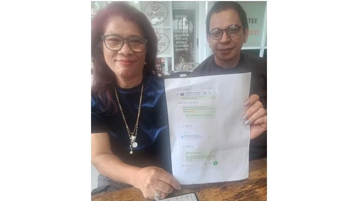 Tribun Manado/DavidKONFERESI PERS - Maudy Manoppo SH SpN bersama tim kuasa hukumnya  dalam konferensi pers di Sawangan Café dan Resto, Minahasa, Sabtu (30/5/2026).