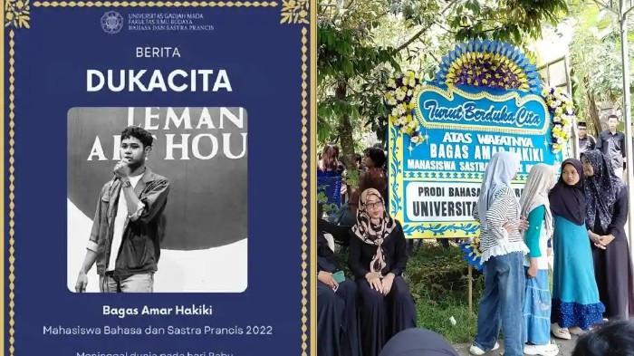 MAHASISWA TEWAS - Inilah sosok Bagas Amar Hakiki (21) salah satu korban dari empat orang satu keluarga yang tewas di lokasi wisata Posong, Temanggung, Jawa Tengah. Berdasarkan Pangkalan Data Perguruan Tinggi (Pddikti), Bagas merupakan mahasiswa Program Studi Bahasa dan Sarjana Perancis, Fakultas ilmu Budaya Universitas Gadjah Mada (UGM) Yogyakarta. 