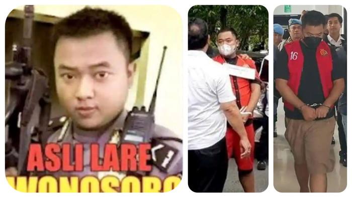 TEWAS DI LAPAS - Kolase foto Brigadir Anton Kurniawan Stiyanto, oknum polisi yang tembak mati warga di Kalteng, saat digiring aparat ke mobil tahanan usai mengikuti pelimpahan kasusnya di Kejaksaan Negeri Palangka Raya, Kalimantan Tengah, Rabu (12/2/2025). Detik-detik Anton ditemukan tewas di Lapas. Mantan polisi itu sempat menodong pistol untuk kabur.