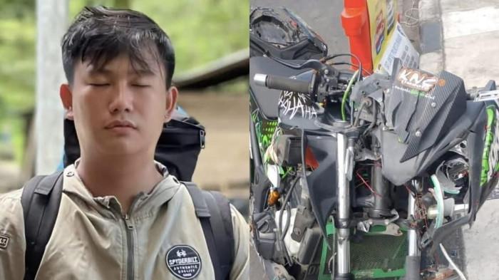KECELAKAAN - Foto korban semasa hidup dan foto motor korban. Ini identitas korban kecelakaan lalu lintas yang terjadi di depan Komando Resor Militer (Korem) 131/Santiago, Kota Manado, Senin (1/6/2026). .