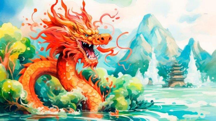 RAMALAN SHIO - Gambar hasil olahan Ai menunjukkan ilustrasi Shio Naga, diunggah Minggu (9/2/2025).