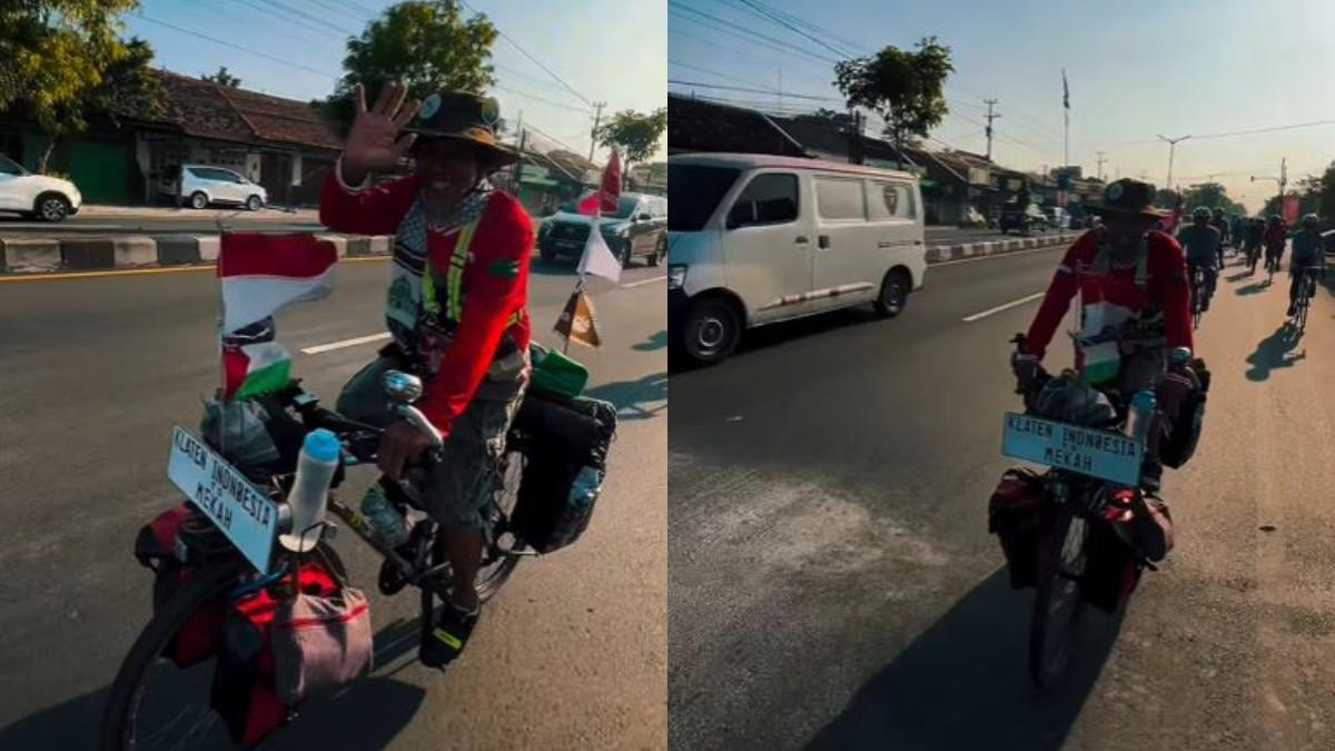 KABAR KLATEN - Pelepasan Mbah Purgi goweser yang akan tempuh perjalanan jauh dari Klaten ke Mekkah.