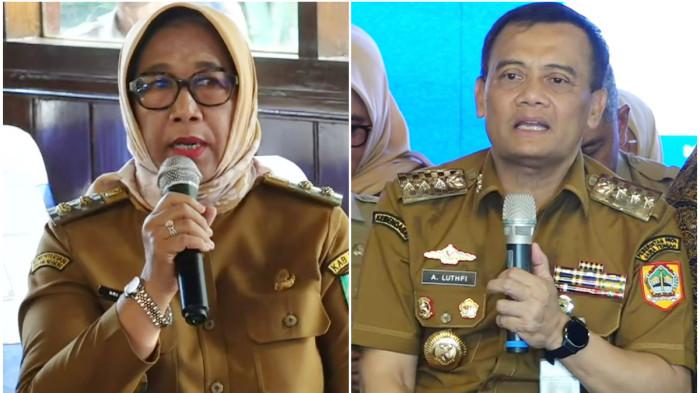 JALAN RUSAK - (Kiri) Wakil Bupati Blora Sri Setyorini saat curhat kondisi jalan rusak di wilayah Cepu-Randublatung dan (Kanan) Gubernur Jawa Tengah Ahmad Luthfi dalam  Rembug Pembangunan Jawa Tengah 2026 Wilayah Pengembangan Jekuti & Banglor di Kudus pada 26 Mei 2026 lalu.
