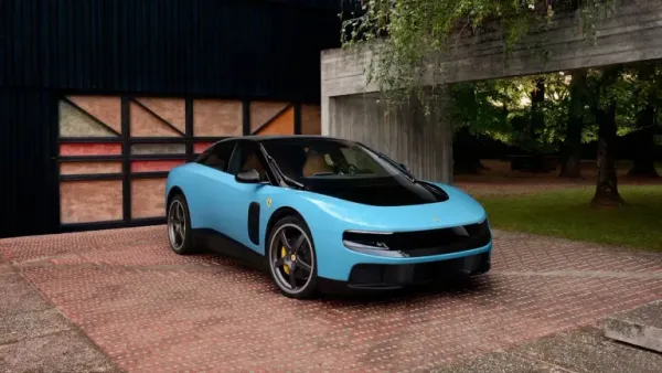 ferrari luce electric supercar in blue