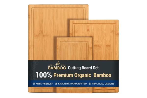 hiware 3 piece bamboo cutting boards for kitchen Credit: Amazon