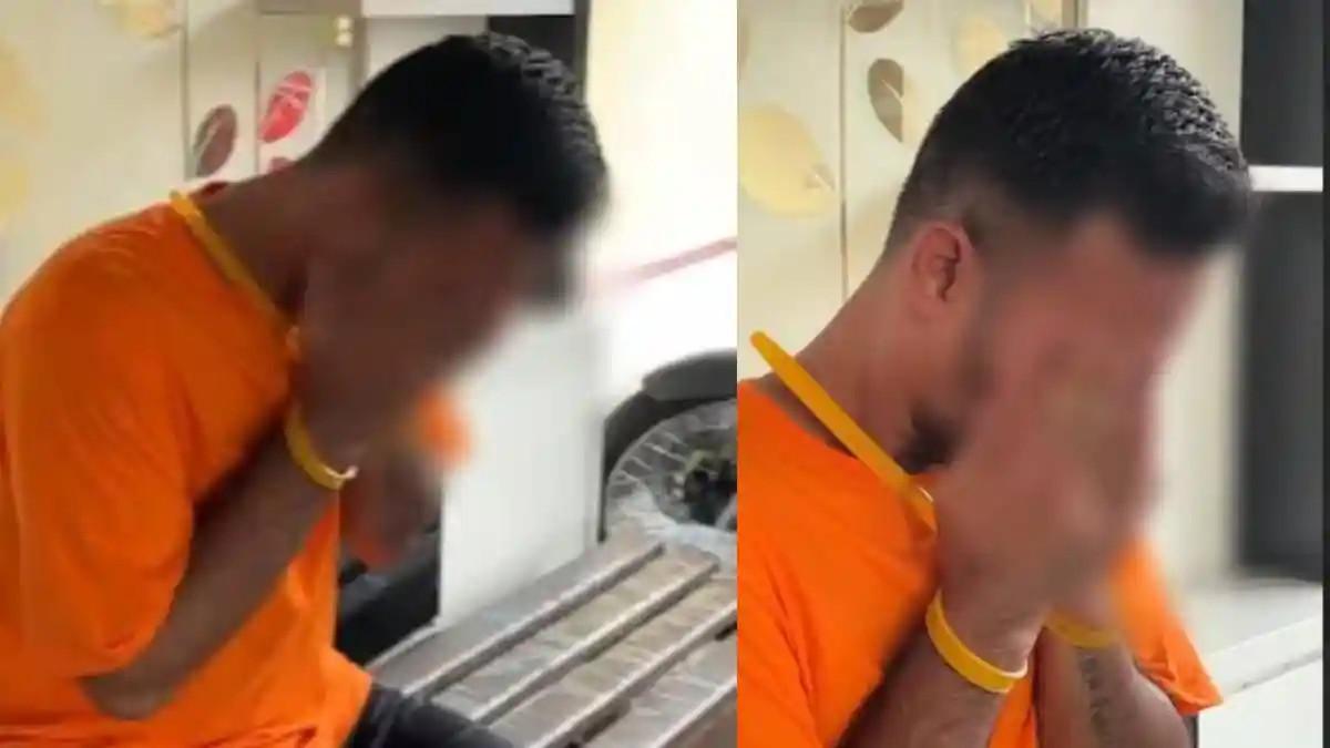 INTEROGASI PELAKU KEJAHATAN - Tangkapan layar momen Pelaku BY tak kuasa menahan tangis saat diinterogasi oleh Kapolrestabes Surabaya Kombes Pol Luthfie Sulistiawan, seperti dalam unggahan akun Instagram (IG) @Luthfie.daily, pada Sabtu (30/5/2026).