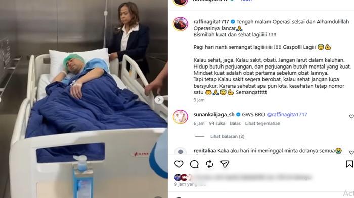 mengabarkan bahwa dirinya baru saja selesai menjalani tindakan operasi medis pada tengah malam.