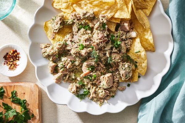 a recipe photo of the Green Goddess Tuna Salad Credit: Photographer: Rachel Marek, Food stylist: Lauren McAnelly, Prop stylist: Gabriel Greco
