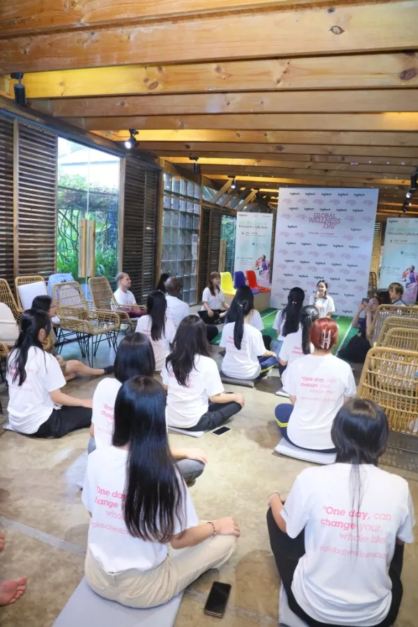 Hana Tran led the cool-down session. Photo courtesy of Logitech
