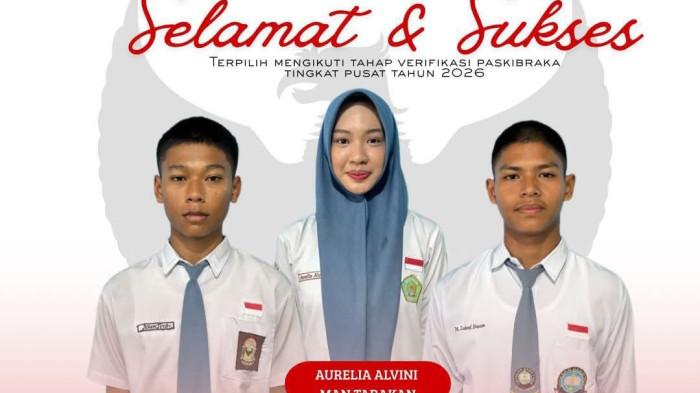PELAJAR SMA TARAKAN - Tampak tiga pelajar SMA Tarakan Kalimantan Utara terpilih mengikuti tahap verfikasi Paskiraka Tingjat Nasional.