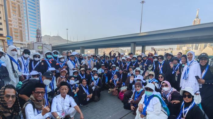 HAJI 2026 - Jamaah haji Mamuju saat berada di tanah suci Mekkah, Rabu (27/5/2026). Ribuan jemaah haji asal Provinsi Sulawesi Barat (Sulbar) dalam kondisi prima setelah menyelesaikan puncak ibadah haji, yakni wukuf di Arafah