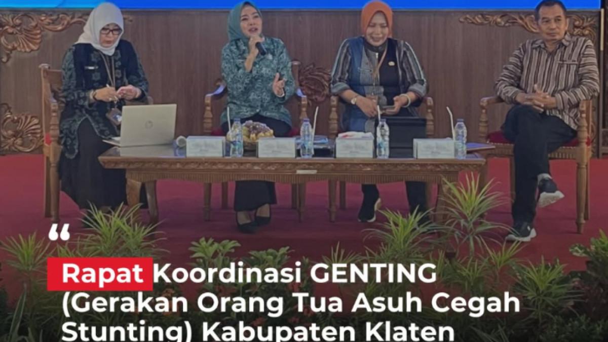 DISSOSP3APPKB Kabupaten Klaten gelar Rapat Koordinasi dan Evaluasi Program Gerakan Orang Tua Asuh Cegah Stunting (Genting) pada Kamis, 4 Juni 2026.