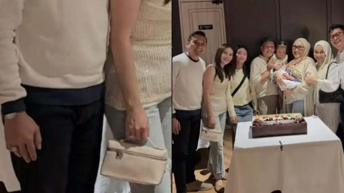 Ayu Ting Ting dan Kevin Gusnadi sama-sama terlihat memakai cincin di jari manis tangan kanan mereka.