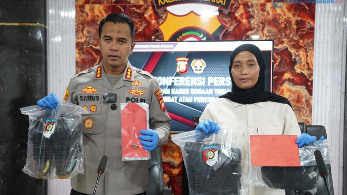 DUEL SENPI SAJAM - Kapolresta Pontianak Kombes Pol Endang Tri Purwanto bersama Kasat Reskrim Pontianak AKP Happy menggelar rilis kasus, di Mapolresta Pontianak, Jalan Gusti Johan Idrus, Kota Pontianak, Jumat 5 Juni 2026. Polresta Pontianak menetapkan dua orang sebagai tersangka dalam kasus bentrok yang terjadi di Gang Angket, Jalan Tritura, Kelurahan Tanjung Hilir, Kecamatan Pontianak Timur, Sabtu, 30 Mei 2026 dini hari.