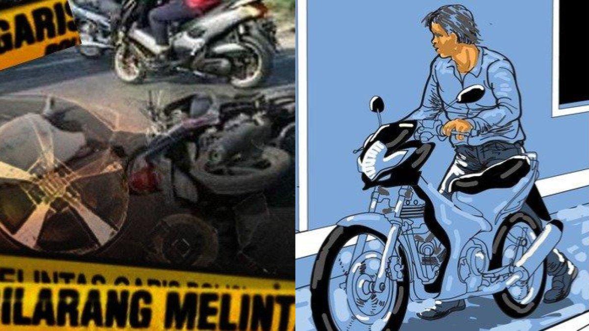 ILUSTRASI terkuaknya siasat licik pencuri motor di Lombok pura-pura menolong korban saat kecelakaan, terorganisir lima pelaku
