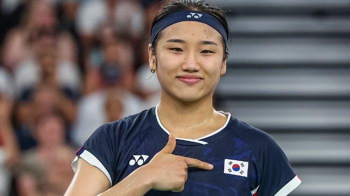 AN SE-YOUNG - Tunggal putri no 1 dunia asal Korea, An Se-young ketika berlaga di ajang bertajuk Olimpiade Paris 2024.