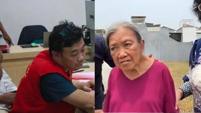 TAHANAN KEJAKSAAN - (kiri) Tersangka pengusiran Nenek Elina, menandatangani berkas pelimpahan tahap dua sebelum resmi ditahan di Rutan Medaeng, Jumat (27/2/2026). Elina Widjajanti (80) berbaju ungu melihat reruntuhan bekas rumahnya di Jalan Dukuh Kuwukan No 27, Sambikerep, Surabaya, Jawa Timur, Selasa (30/12/2025) siang. Para tersangka pengusir Nenek Elina kini telah menjadi tahanan kejaksaan.