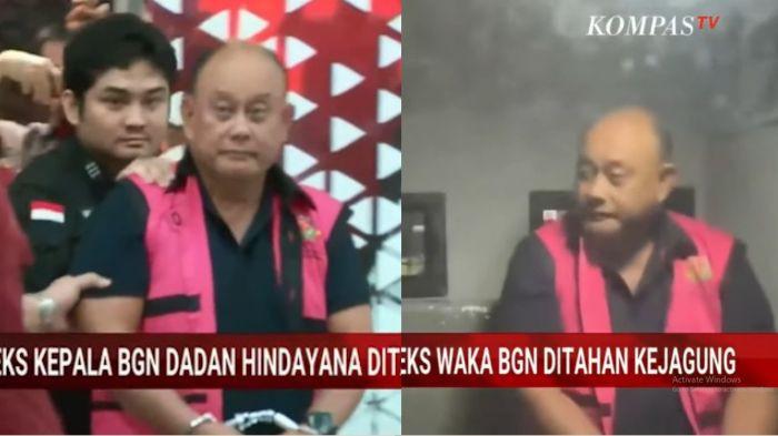 DADAN HINDAYANA DITANGKAP - DADAN HINDAYANA DITANGKAP -Eks Kepala Badan Gizi Nasional (BGN) Dadan Hindayana ditangkap Kejaksaan Agung (Kejagung) dan terlihat mengenakan rompi pink serta diborgol saat digiring keluar dari Gedung Bundar Kejagung, Jakarta Selatan, Rabu (3/6/2026). Dugaan jual beli titik dapur MBG.