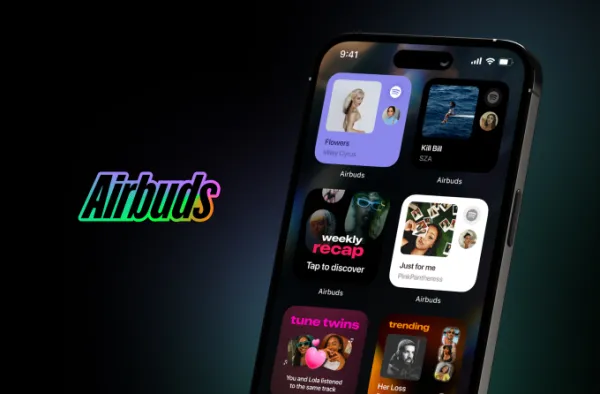 screenshots of Airbuds mobile app