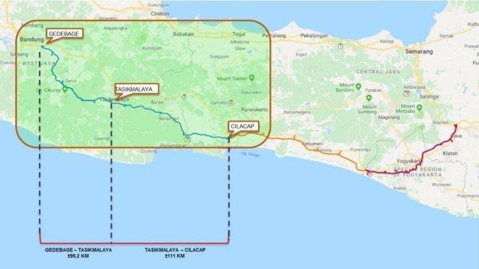 Peta rencana tol Gedebage-Tasikmalaya-Cilacap