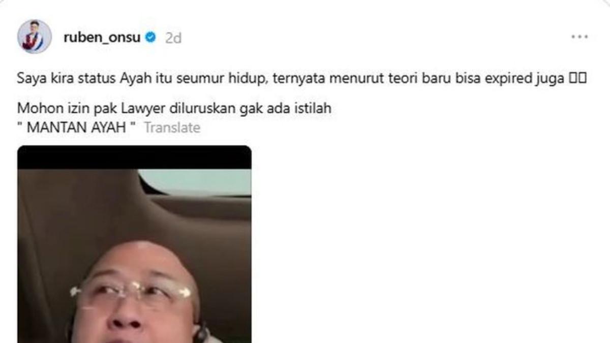 PERSETERUAN ARTIS - Ruben Onsu semprot pengacara Sarwendah yang blunder sebut status mantan ayah, langsung beri pesan menohok ini.