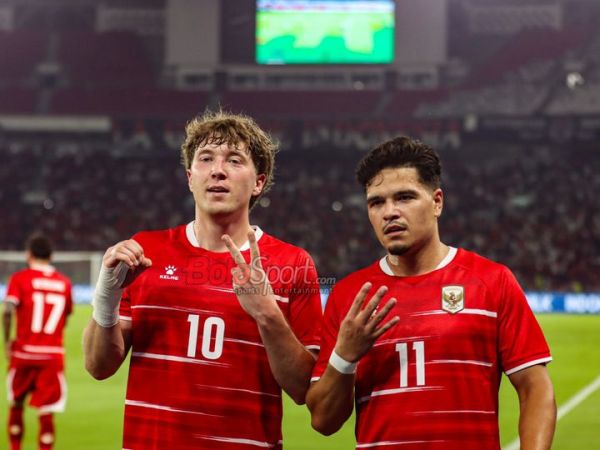 Ole Romeny sedang melakukan selebrasi seusai mencetak gol dalam laga FIFA Matchday antara Timnas Indonesia versus Timnas Mozambik di Stadion Utama Gelora Bung Karno (SUGBK), Jakarta, Selasa (9/6/2026).