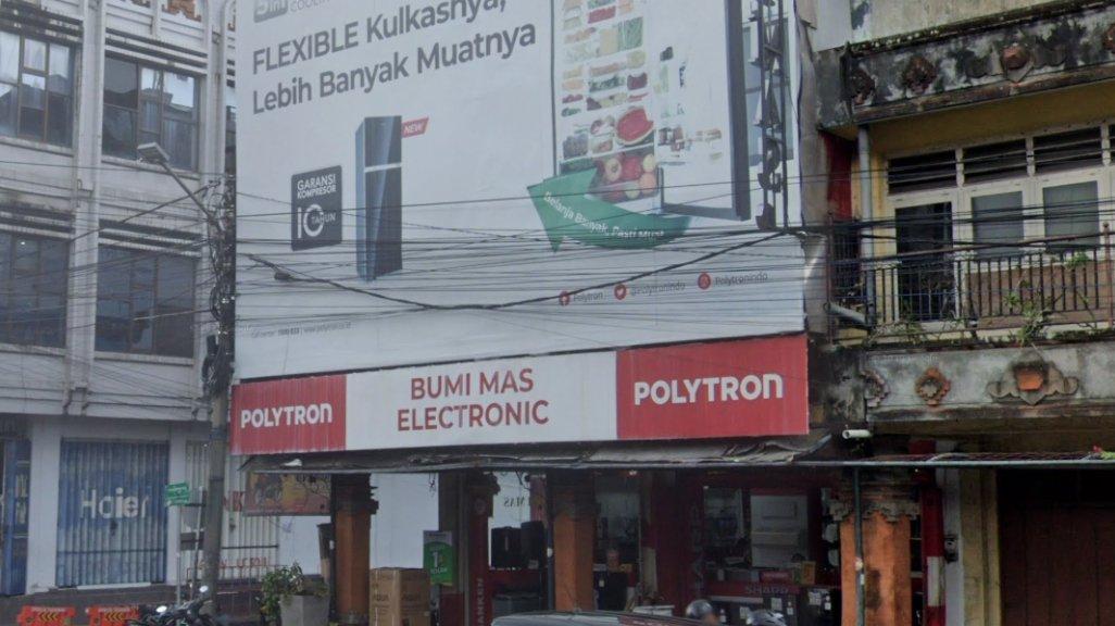 Foto Toko Bumi Mas Electronic di Jl. Gajah Mada No.67, Delod Peken, Kecamatan Tabanan, Kabupaten Tabanan, Bali 82113, yang diambil Google Maps pada Mei 2025.