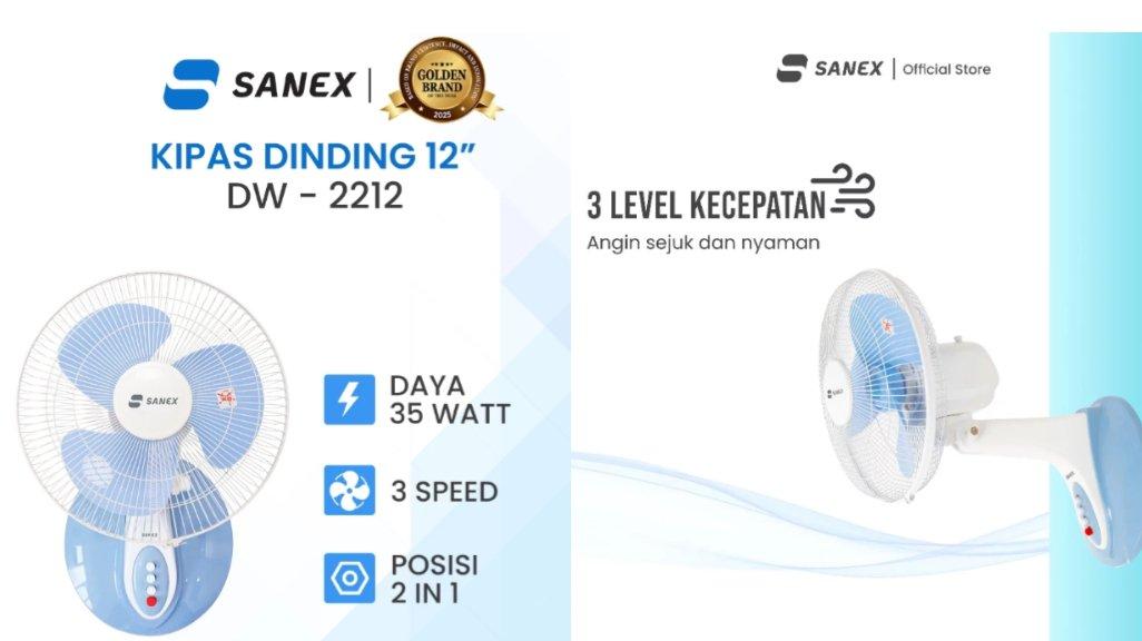 SANEX Kipas Angin 2 in 1 Meja Dan Dinding 12 Inch DW-2212
