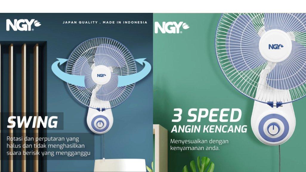 NGY Wall Fan / Kipas Angin Dinding Kecil Mini 12 inch | NG-12WF NAGOYA