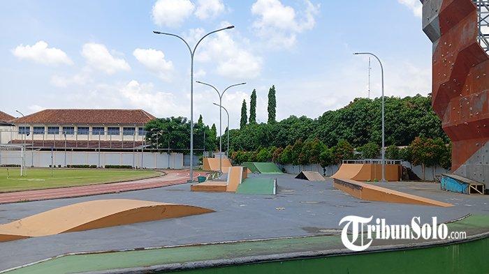 Skatepark yang ada di Stadion Mini Solo, Nusukan, Banjarsari, Solo, Selasa (16/1/2024).