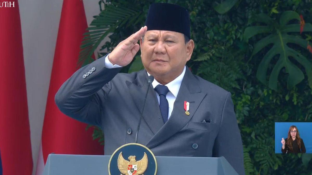 KABAR PEMERINTAH - Presiden Prabowo Subianto saat menjadi Inspektur Upacara Hari Lahir Pancasila di Gedung Pancasila, Kemenlu, Jakarta, Senin (1/6/2026).