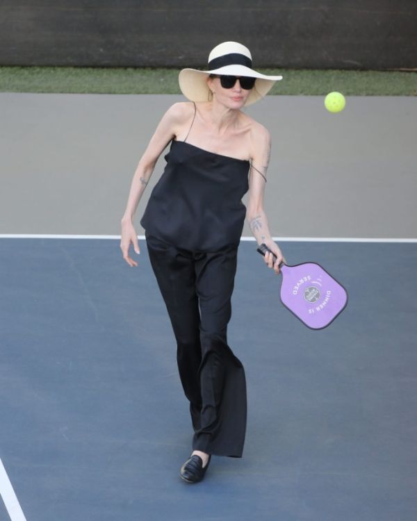 Angelina Jolie during the charity pickleball tournament. Photo by Instagram