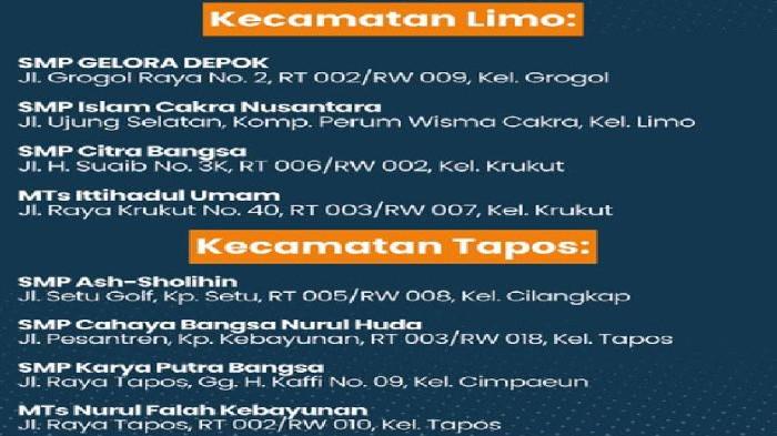 SMP Swasta Limo dan Tapos
