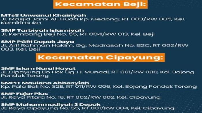 SMP Swasta Beji dan Cipayung