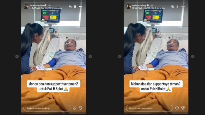 HAJI BOLOT SAKIT - Andre memperlihatkan sebuah foto yang menunjukkan Haji Bolot tengah terbaring di ranjang rumah sakit.