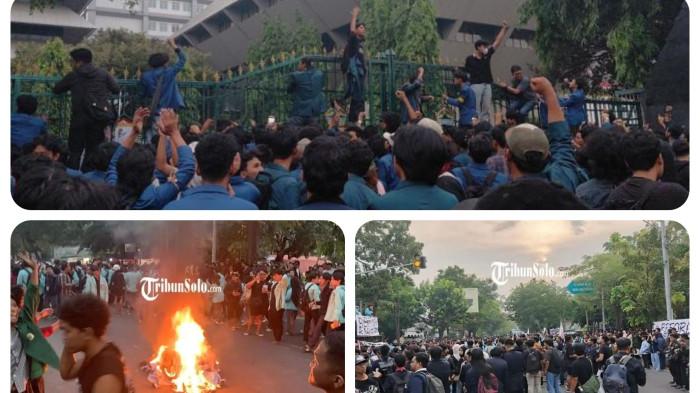 DEMO MAHASISWA - Demo mahasiswa di daerah menyasar kantor DPRD, mereka melakukan aksi bakar spanduk, blokir jalan hingga panjat pintu gerbang. Aksi demonstrasi yang dilakukan mahasiswa dari berbagai perguruan tinggi Solo Raya di depan Gedung DPRD Solo, Jalan Adi Sucipto, Laweyan, Solo, Jawa Tengah. Sebelum membubarkan diri, massa aksi demo di depan kantor DPRD Solo sempat membakar sejumlah spanduk, Jumat (12/6/2026) pukul 17.40 WIB. BEM Universitas Diponegoro bersama GERAM, melakukan aksi demonstrasi di depan kantor Gubernur dan DPRD Jateng, Jalan Pahlawan, Kota Semarang, Jumat (12/6/2026) sore. Aksi tersebut untuk merespon kondisi bangsa saat ini yang dinilai mahasiswa makin carut marut.