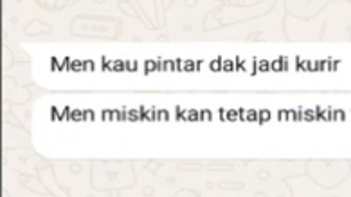 MAKI KURIR - Tangkapan layar percakapan antara oknum ASN dan kurir paket di Indralaya pada Kamis (11/6/2026) pagi. Persoalan antara keduanya diduga dipicu salah paham.