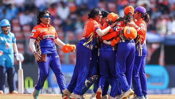 SOBO Mumbai Falcons players celebrate after winning the title of the inaugural Nuvama Private T20 Mumbai Women's League