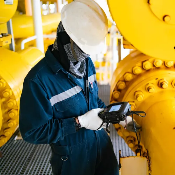 oil rig worker on the job