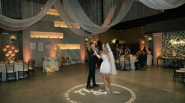 Amy at her wedding in the US in April 2026. Photo: Provided by the character