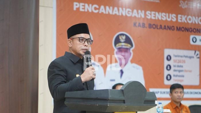 AJAKAN - Bupati Bolaang Mongondow Utara (Boltara) Sirajudin Lasena mengajak seluruh pelaku usaha dan masyarakat Boltara untuk berpartisipasi aktif dalam pelaksanaan Sensus Ekonomi 2026.