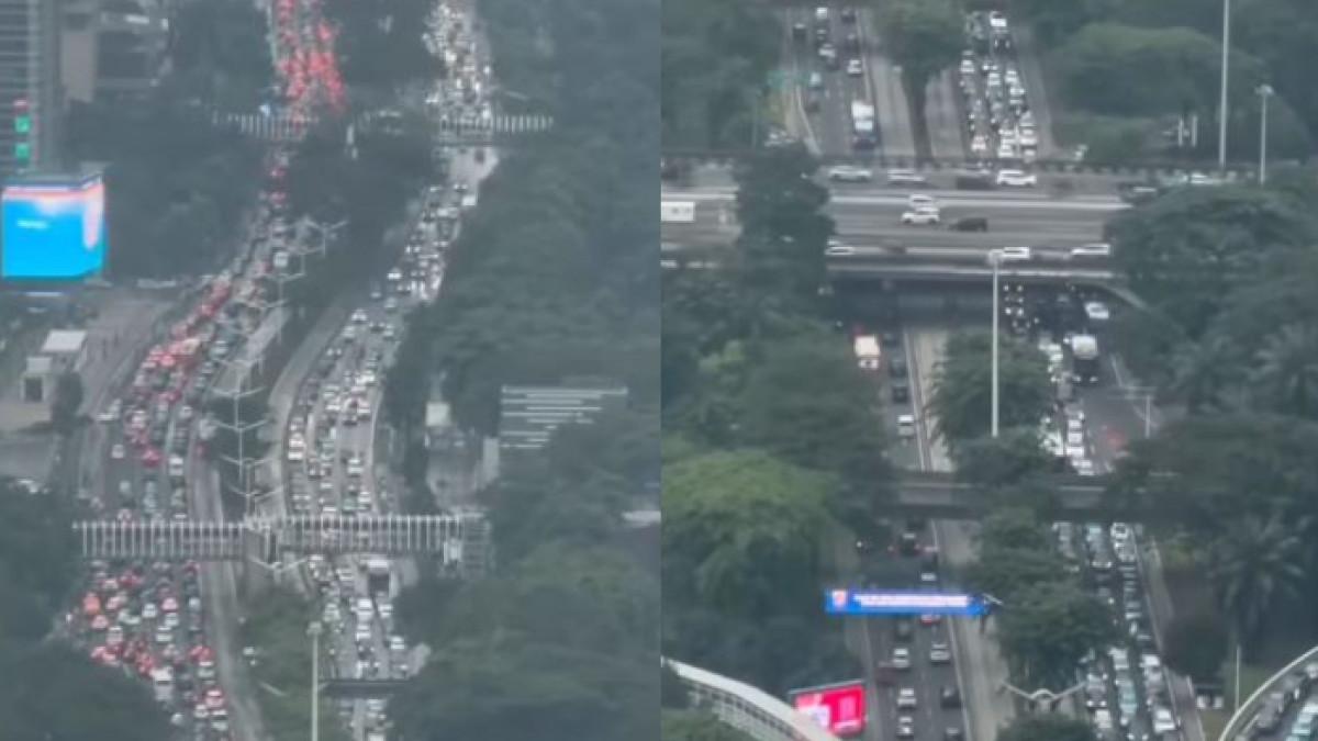 Kondisi Jalan Jenderal Sudirman imbas demo 15 Juni 2026