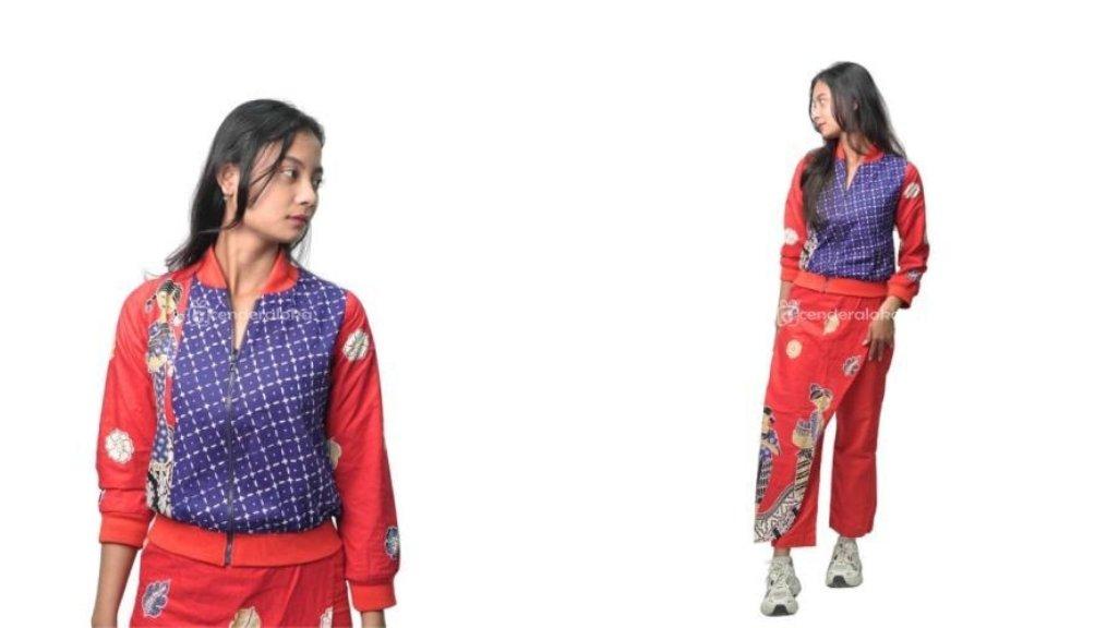 Jaket Celana Aplikasi Batik Casual Set