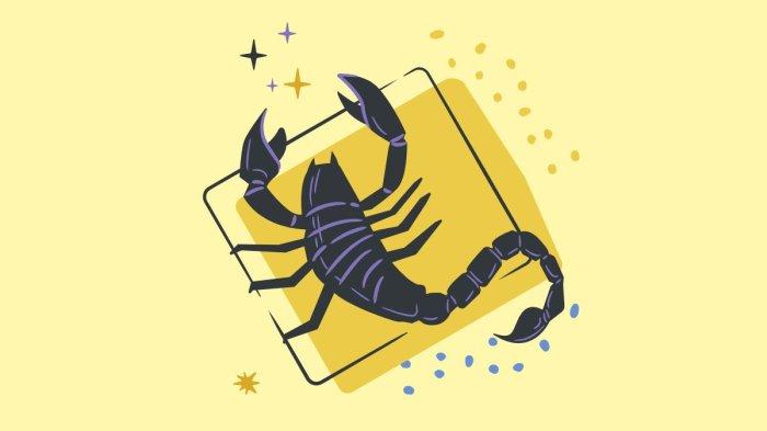 ILUSTRASI ZODIAK SCORPIO - Lambang zodiak Scorpio yang dibuat di Canva pada Jumat (28/3/2025).