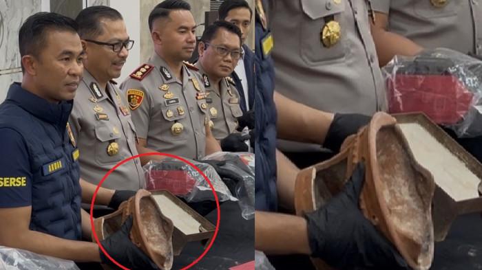 TUNJUKKAN TUNGKU - Dirreskrimum Polda Jateng, Kombes Pol Muhammad Anwar Nasir, bersama Kabid Humas, Kombes Pol Artanto, dan pejabat kepolisian lainnya menunjukkan barang bukti berupa tungku tanah liat saat konferensi pers pengungkapan penyebab kematian satu keluarga di Glamping Posong di Gedung Borobudur Mapolda Jateng, Kota Semarang, Senin (15/6/2026) sore. Tungku tersebut diduga menjadi sumber gas karbon monoksida yang menyebabkan empat anggota keluarga meninggal dunia di Glamping Safari Nomor 3, Taman Wisata Alam Posong, Kabupaten Temanggung, pada 27 Mei 2026.