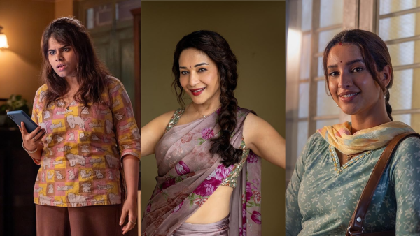 Dharna Durga, Madhuri Dixit and Tripti Dimri in Maa Behen
